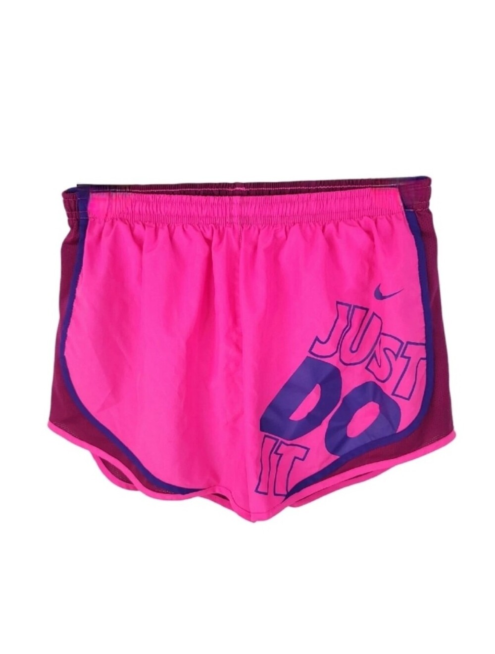Nike Shorts Womens Medium Tempo Athletic Dri-Fit Lined Logo Colorful Just Do It